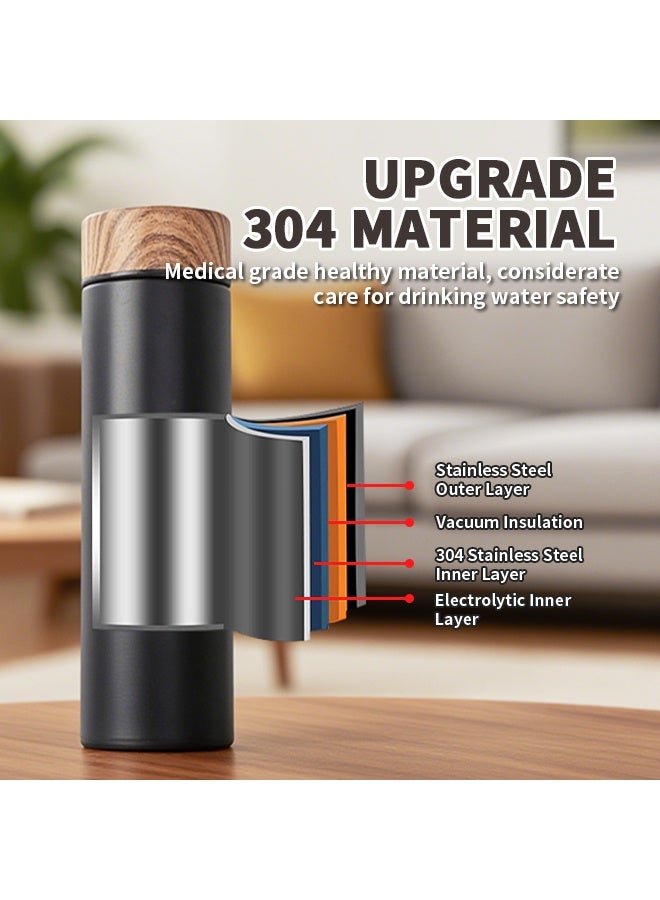 3pcs Coffee Mug Set with Exquisite Gift Box, Travel-Friendly Coffee Thermos and Coffee Cup, Matte Metal Exterior & 304 Stainless Steel Material for Home, Office, Outdoor Camping, Travel  - Image 3