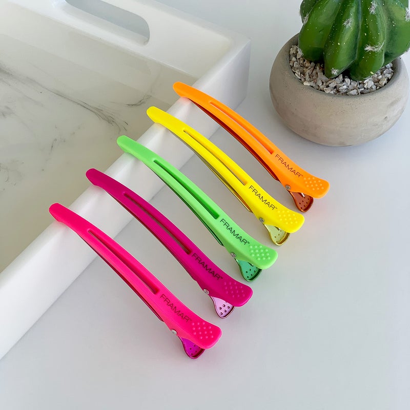 Framar Neon Creaseless Hair Clips 10 pack â€“ Professional Salon Hair Clips for Styling Sectioning, Hair Styling Clips, Hair Clip For Sectioning, Hair Sectioning Clips â€“ Prevents Creases Or Dents - Image 2