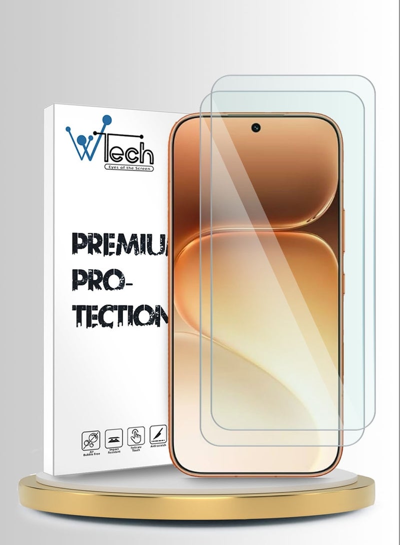 Wtech [2 PACK] Honor 600 5G 2026 / Honor 600 Pro 5G 2026 WTech Premium Series Curved Edges 9H 2.5D Tempered Glass Screen Protector (MSG9CN) - Clear - Image 1