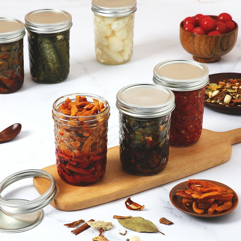 Yeboda 12 Pack Mason Jars 8 Oz Glass Jars With Lids And Bands Canning Jars Ideal For Preserving Jam Honey Jelly Wedding Favors Shower Favors Sauces Yogurt Diy Spice Jars - Image 2
