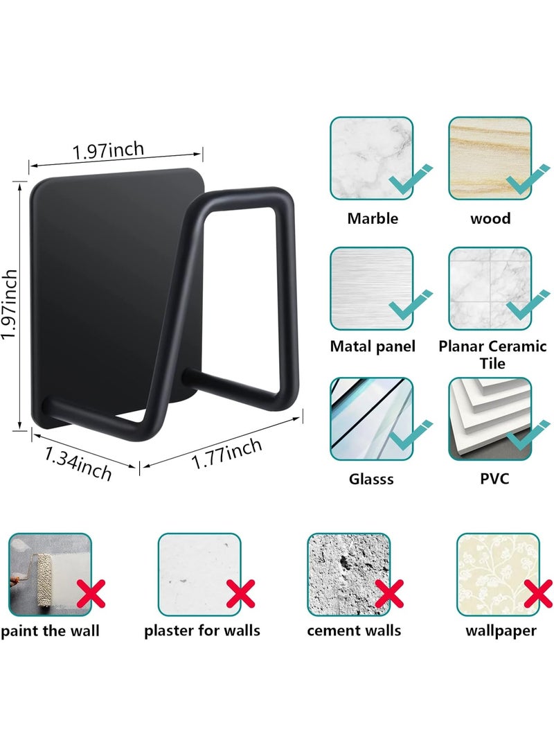 10-Pack Sticky Sponge Holder for Kitchen Sink, Stainless Steel Scrubber Hanger with Strong Adhesive, Black - Image 5