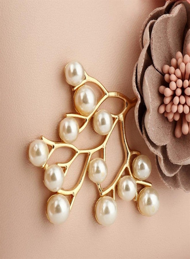 Gets PU Leather Purses and Handbags for Women Floral Beaded Embellished Clutch Bag Elegant Banquet Wedding Evening Handbags Crossbody Bag (White) - Image 3