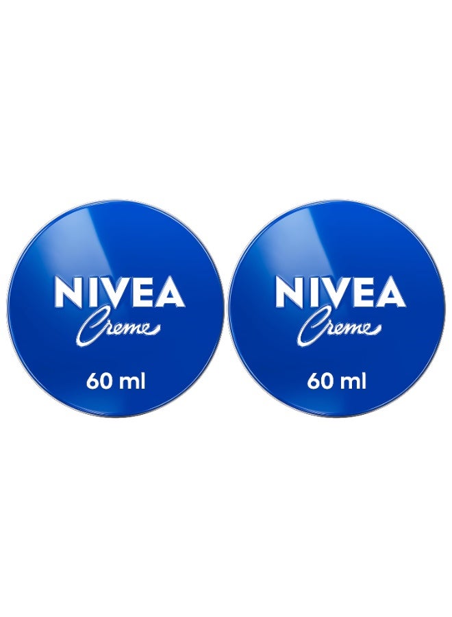نيفيا كريم نيفيا المرطب للجسم والوجه، عبوة معدنية 60 مل × قطعتين - Image 1