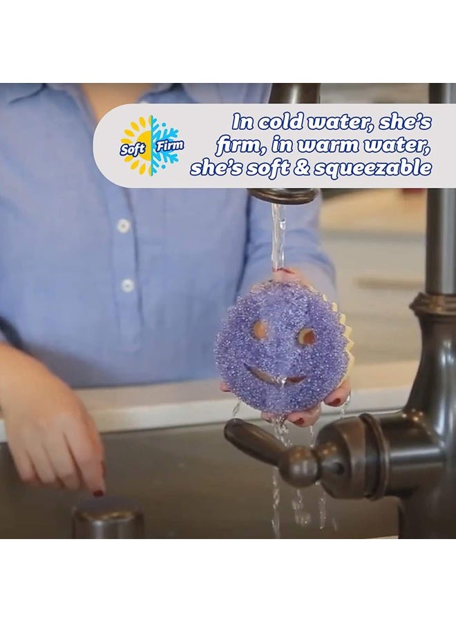 Scrub Daddy سكرب مومي - إسفنجة صحون متعددة الاستخدامات خالية من الخدوش - خالية من BPA ومصنوعة من رغوة البوليمر - مقاومة للبقع والعفن والروائح (1 قطعة) - Image 4