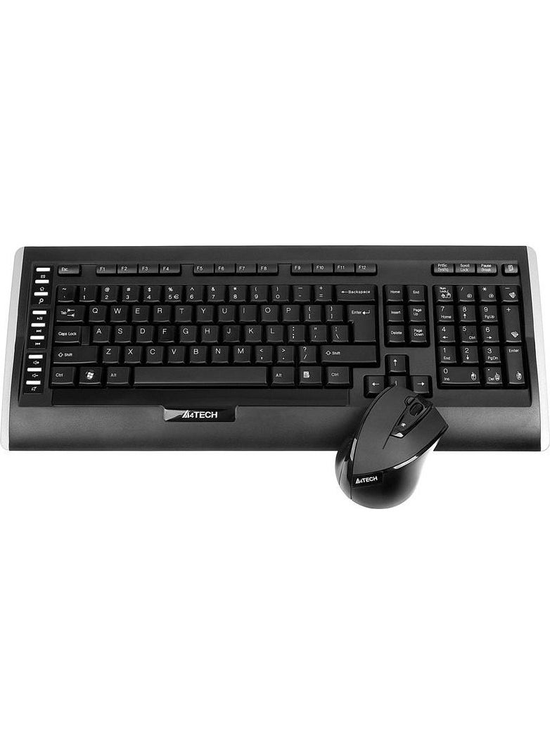 A4TECH A4 Tech 9300F Wireless Q Trk V-Track Mouse Black Multimedia Keyboard - Mouse Set 