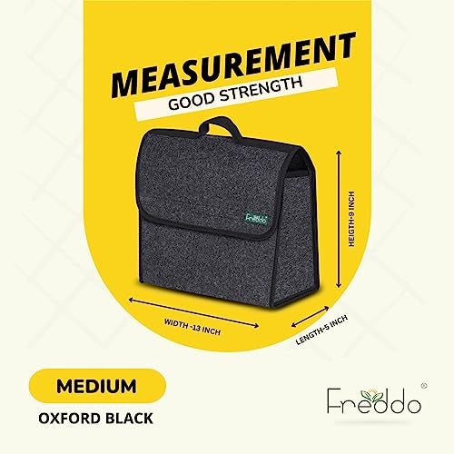 FREDDO Car Boot Organizer Storage Bag | Multipurpose Utility Bag for Tools, Accessories & Home Use | Medium | Black | Pack of 1 - Image 2