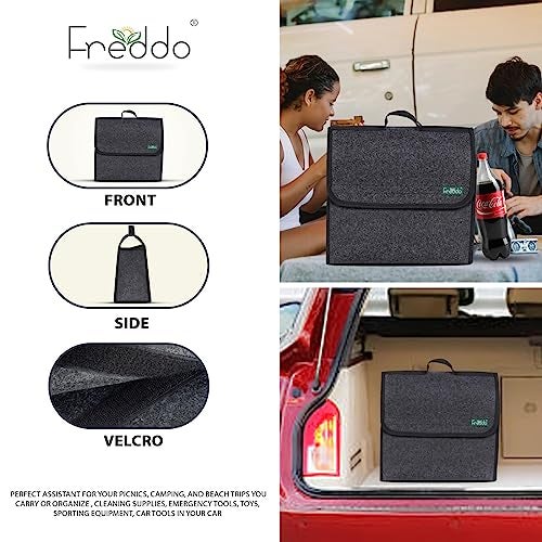 FREDDO Car Boot Organizer Storage Bag | Multipurpose Utility Bag for Tools, Accessories & Home Use | Medium | Black | Pack of 1 - Image 4