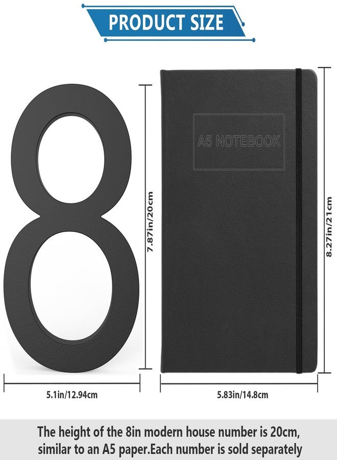 DEWEL 8 inch Floating Large House Numbers for Outside, Black Modern House Address Numbers Decor for 911 Visibility Signage with Nail Kits (House Number 8) - Image 3