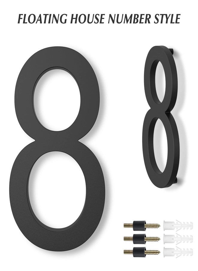 DEWEL 8 inch Floating Large House Numbers for Outside, Black Modern House Address Numbers Decor for 911 Visibility Signage with Nail Kits (House Number 8) - Image 5