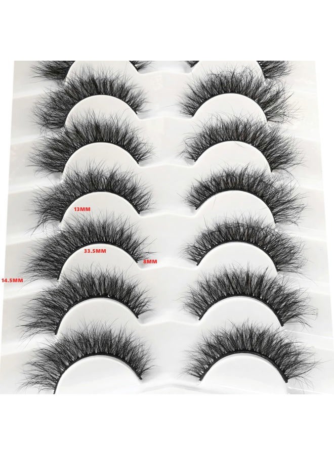 Pooplunch False Eyelashes Cat Eye Wispy Fairy Lashes Natural Volume Short Faux Mink Fake Eye Lash Strips 7 Pairs Pack - Image 4