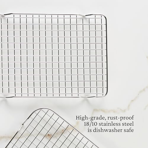 Hestan Provisions OvenBond – 9" x 12.5" Stainless Steel Quarter Sheet Pan Cooling Rack - Image 4