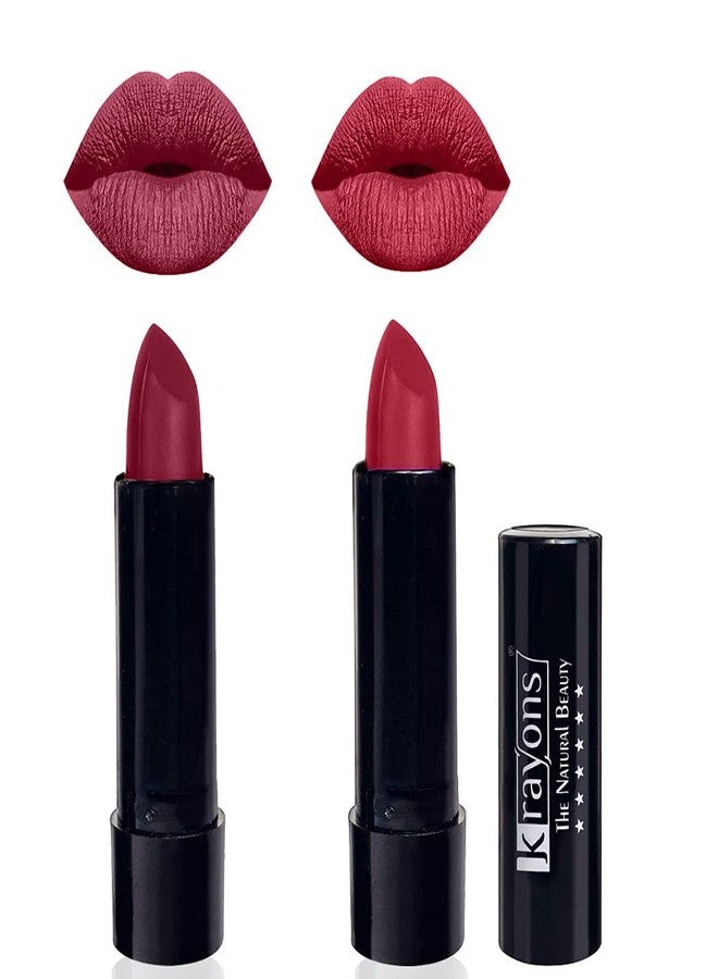 Krayons Cute Pop Moisturizing Matte Lipstick, Waterproof, Highly pigmented, Shocking Pink, Orange Tango (Pack of 2) - Image 1