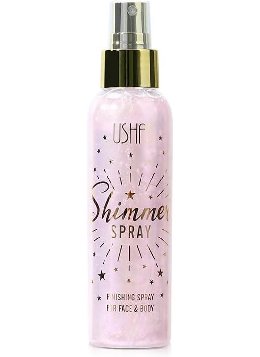Ushas USHAS Body Glitter Spray 3.72 fl.oz - Temporary Body Shimmer Spray for Face, Hair, Clothing, Long Lasting Quick-Drying Shiny for Music Festival Rave (01) 