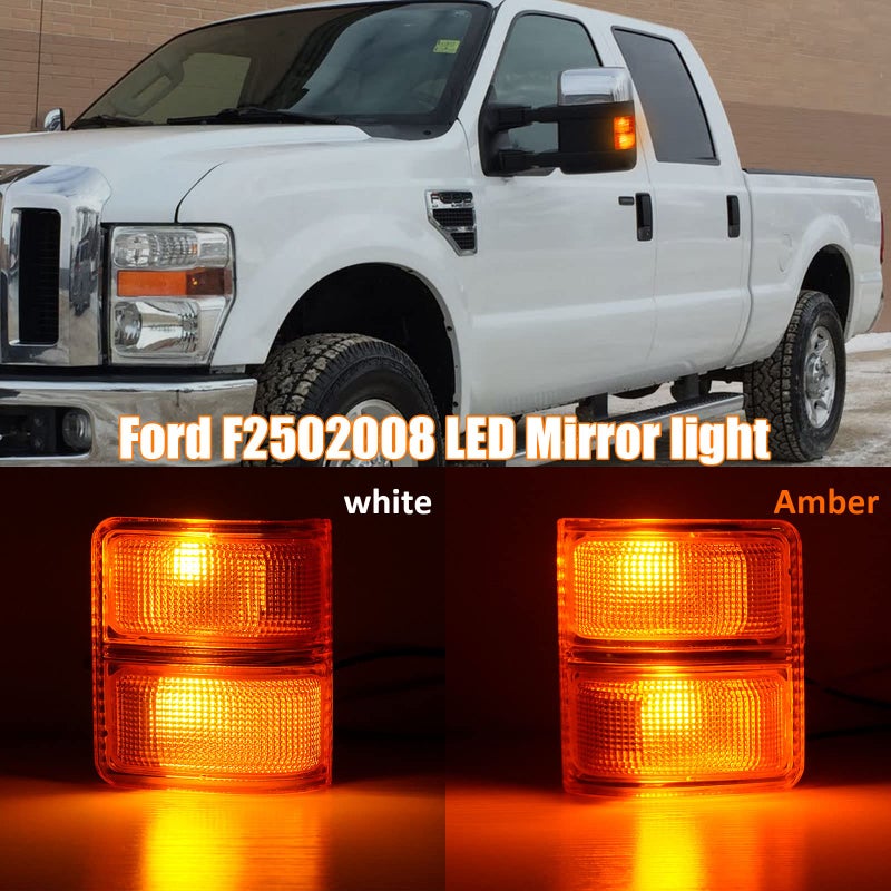 Bestview Signal Mirror Lights, Amber Lens Side Marker Lamp for 2008-2016 Ford F250 F350 F450 F550 Super Duty for Pickup Truck,Amber & White led Turn Signal Light Aftermarket Replacement,2 PCS - Image 3