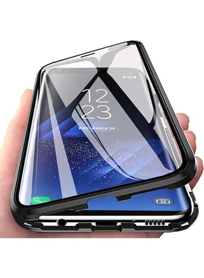 General Honor Magic 6 Pro phone case, magnetic adsorption + metal frame flip phone case, transparent tempered glass front and back cover, 360-degree full-body protection phone case  - Image 1