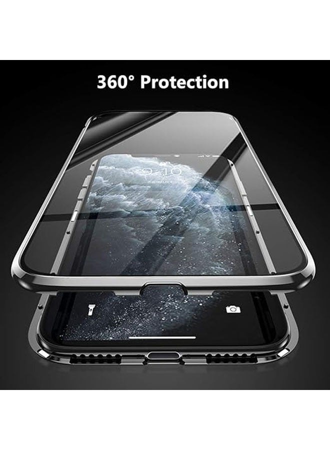 General Honor Magic 6 Pro phone case, magnetic adsorption + metal frame flip phone case, transparent tempered glass front and back cover, 360-degree full-body protection phone case  - Image 4