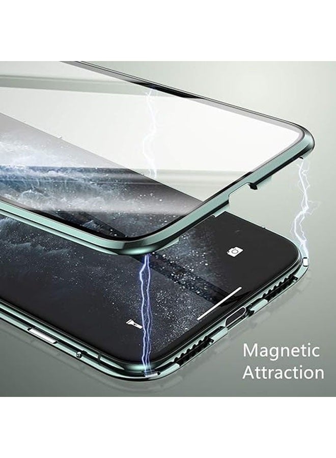 General Honor Magic 6 Pro phone case, magnetic adsorption + metal frame flip phone case, transparent tempered glass front and back cover, 360-degree full-body protection phone case  - Image 5