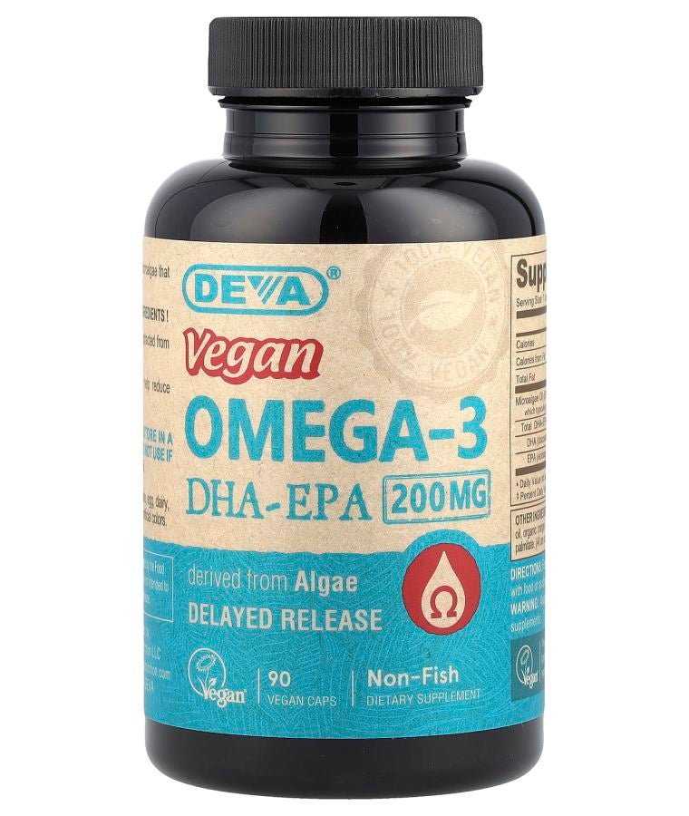 Deva Vegan Omega-3 DHA-EPA Delayed Release 200 mg 90 Vegan Caps