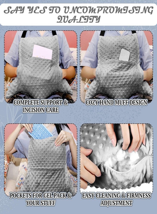 Geelin Hysterectomy Recovery Pillow with 2 Pocket for Abdominal Surgery, Hysterectomy Recovery Must Haves Essentials Abdominal Pillow Post Surgery Gifts for Women(Gray) - Image 3