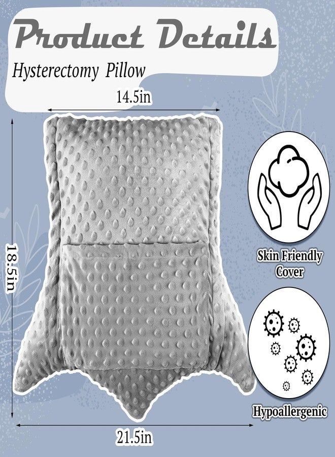 Geelin Hysterectomy Recovery Pillow with 2 Pocket for Abdominal Surgery, Hysterectomy Recovery Must Haves Essentials Abdominal Pillow Post Surgery Gifts for Women(Gray) - Image 2