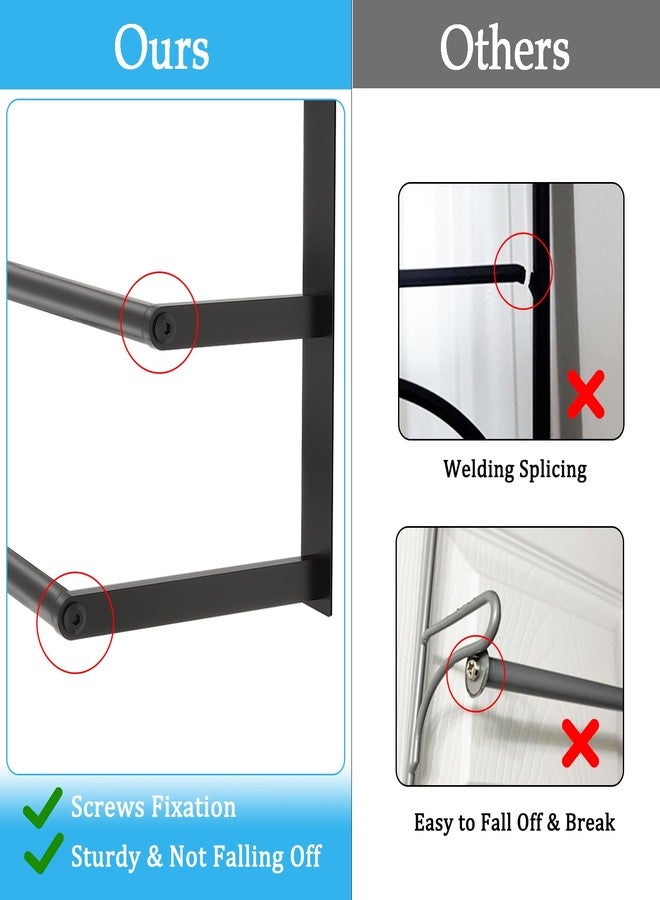 DOKU HOME 16Inch Over The Door Towel Rack, DOKU Stainless Steel Door Towel Hanger, Over Door Towel Holder with 3 Tier Towel Bars, Over Door Towel Storage for Bathroom, Matte Black - Image 3