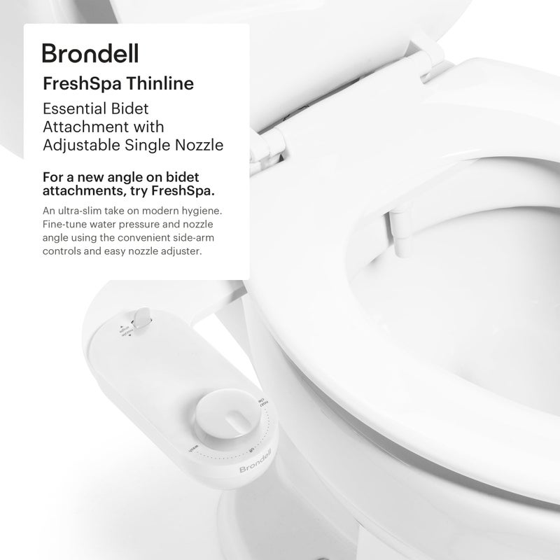 Brondell Fresh Spa Adjustable, Bidet Attachment FSA-15 for Toilet Seats with Adjustable Single Nozzle, Side Arm Control, Thin Profile, White (Ambient Temperature) - Image 3