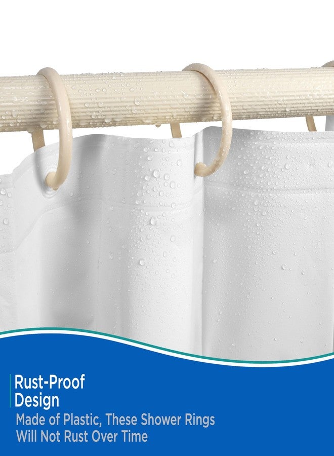 كيني حلقات ستارة حمام كيني KN61224، بلاستيكية ناعمة مقاومة للصدأ، مناسبة لستائر الحمام وقضبان ستائر الحمام القياسية، للاستخدام في الحمام، سهلة الإغلاق والتركيب، طقم من 12 حلقة، لون كريمي - Image 4