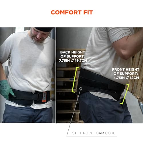 Ergodyne ProFlex 1500 Weight Lifters Style Back Support Belt, Medium, Black - Image 4