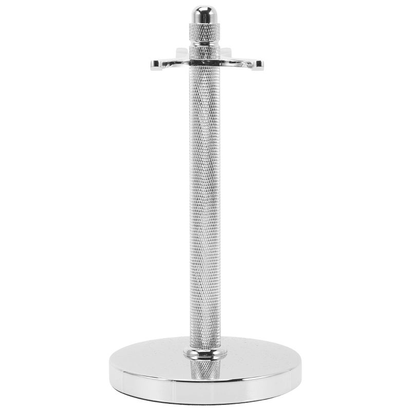 Silver Non Slip Safety Razor Stand with Shaving Brush Holder Bathroom Organizer Travel Rack - Image 2