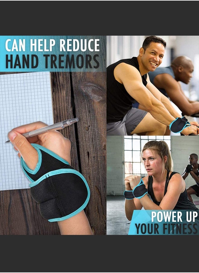 UNUNS Wrist Weights Set With Thumb Hole, Set of 2,1 lb 1 Pair,Adjustable Ankle Arm Weights For Women Men Kids Fitness Strength Exercise Gym Fitness Workout Walking Jogging Cardio Exercises,Black Blue  - Image 5