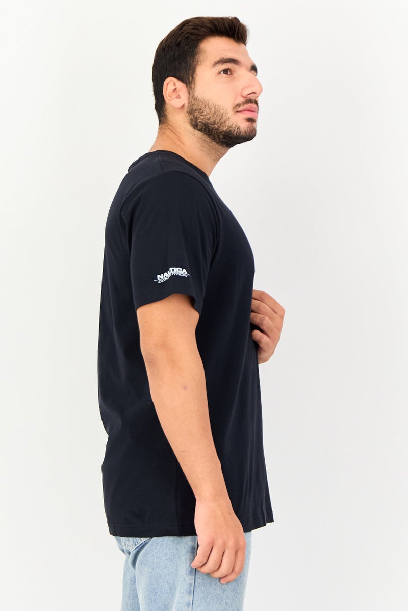 Nautica Competition Men Sportswear Fit Short Sleeve Embroidered Logo Outdoor T-Shirt, Black - Image 2
