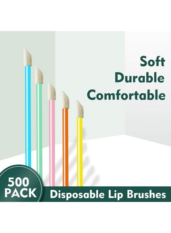 GoWorth 500Pcs/Set Disposable Lip Brushes Make Up Brush Lipstick Lip Gloss Wands Applicator Tool Makeup Beauty Tool Kits (Multi-Colored) - Image 3