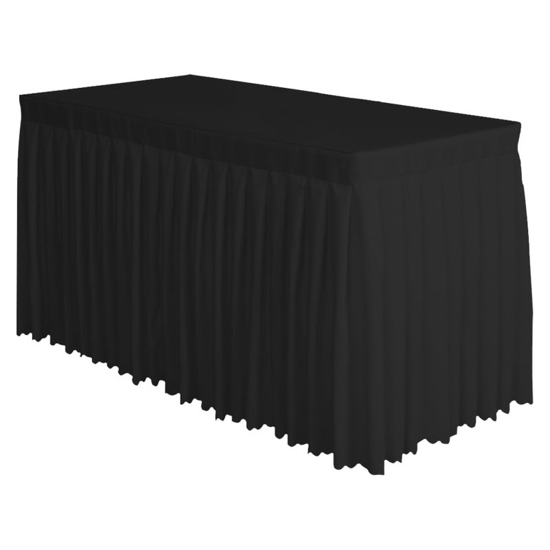 Surmente Surmente 10 Pack Black Table Skirt 14ft Polyester Tablecloth for Weddings Banquets or Restaurants 