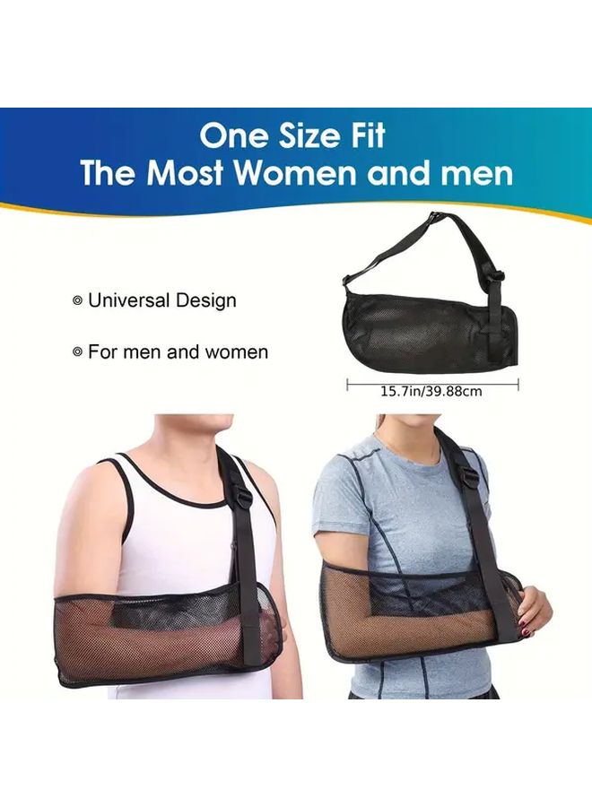 White Adjustable Arm Shoulder Stabilizer Brace Support For Injury Recovery - Image 1
