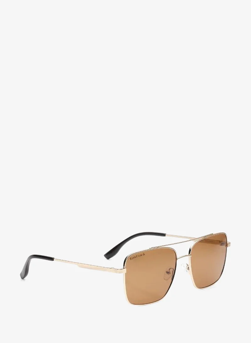 فاستراك Polarized Sunglasses Gold Frame Brown Mirror Lens 56mm  - M8037BR2PV