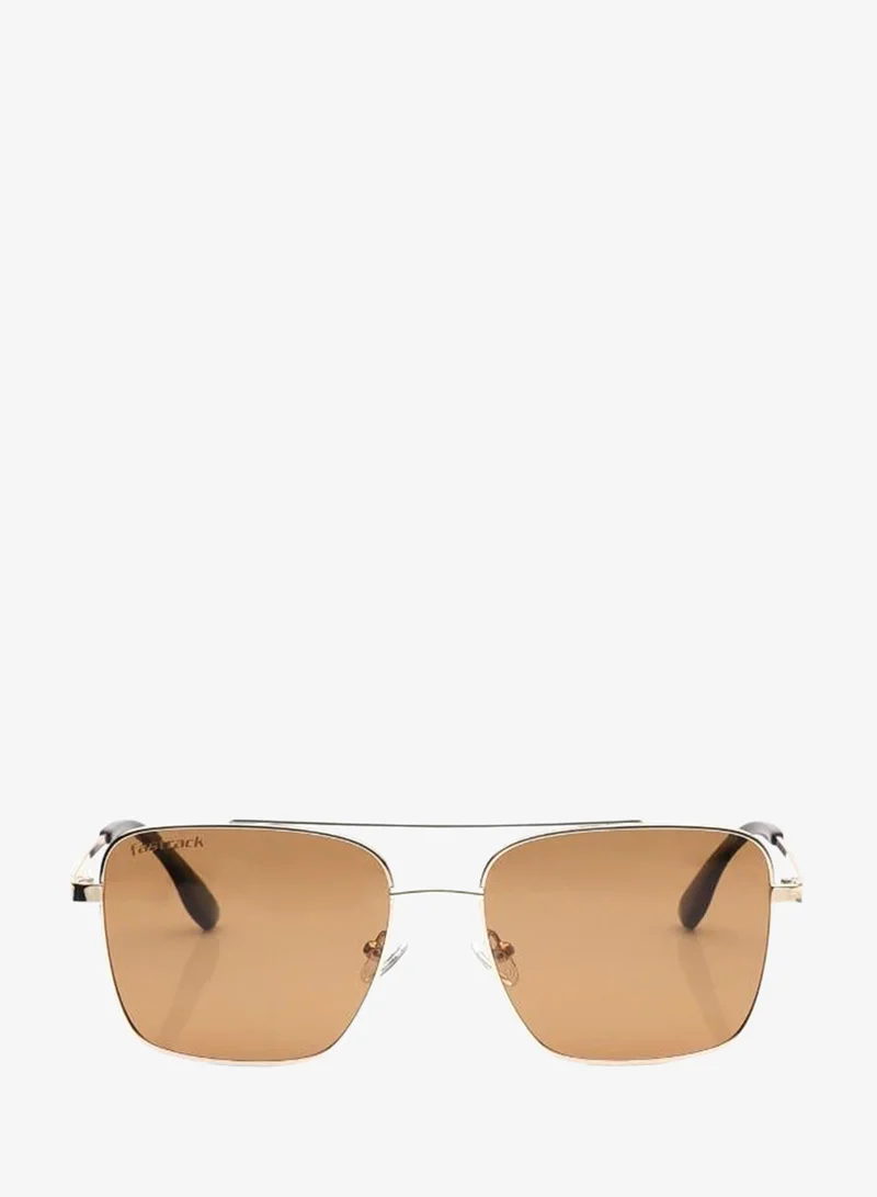فاستراك Polarized Sunglasses Gold Frame Brown Mirror Lens 56mm  - M8037BR2PV