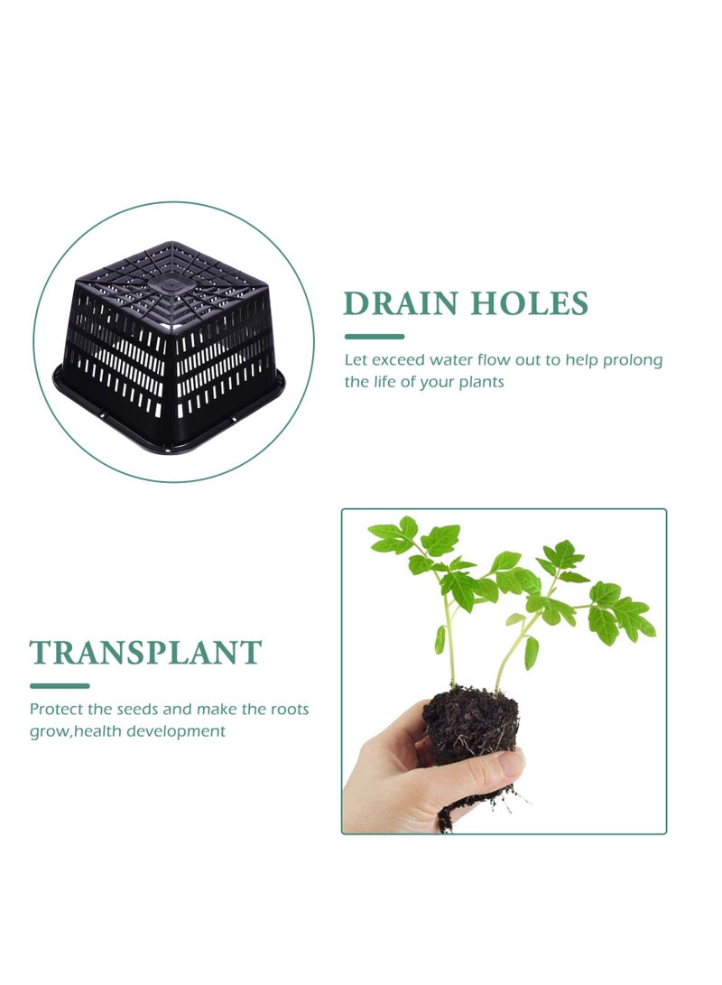 SYOSI Net Cups Pots, 5Pcs Plastic Outdoor Indoor Planters for Hydroponics Orchids Planting Pot Planting Mesh Basket Slotted - Image 3