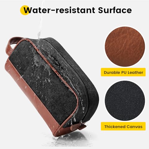 Vorspack Canvas Toiletry Bag - Water Resistant Travel Bag for Toiletries, Accessories, Gifts for Men - Black - Image 5