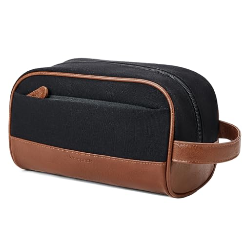 Vorspack Canvas Toiletry Bag - Water Resistant Travel Bag for Toiletries, Accessories, Gifts for Men - Black - Image 1
