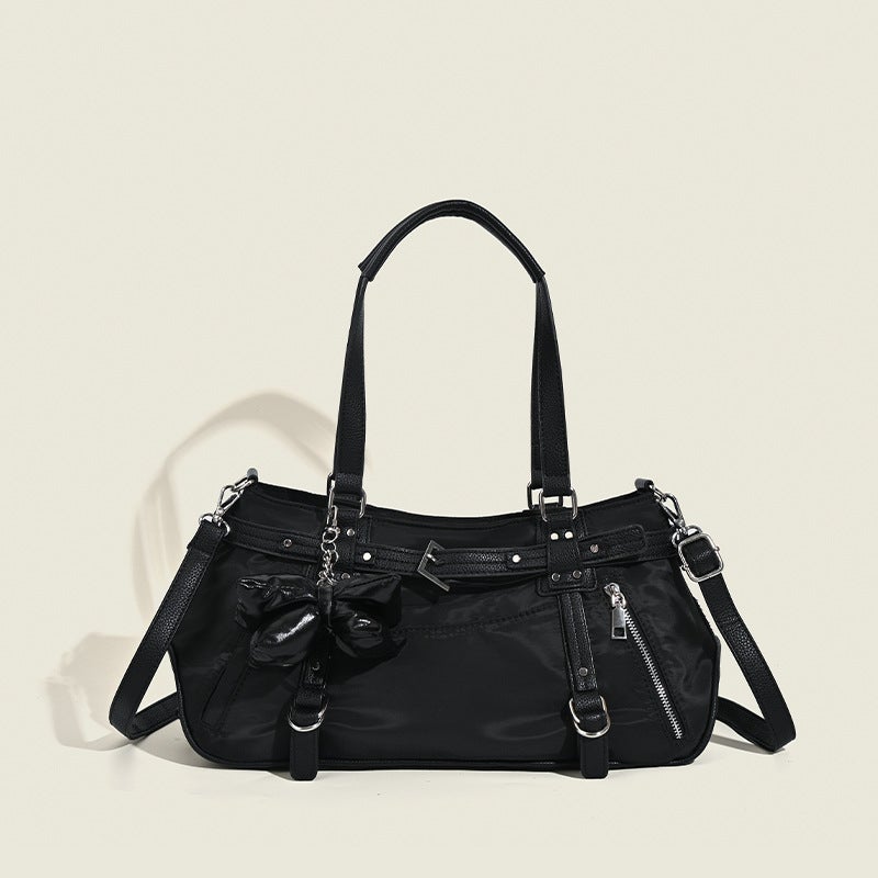 Niche Sweet Cool High-end Portable Crossbody Bag Large Capacity Fitness Yoga Commuter Tote Bag Shoulder Underarm Bag Women Black