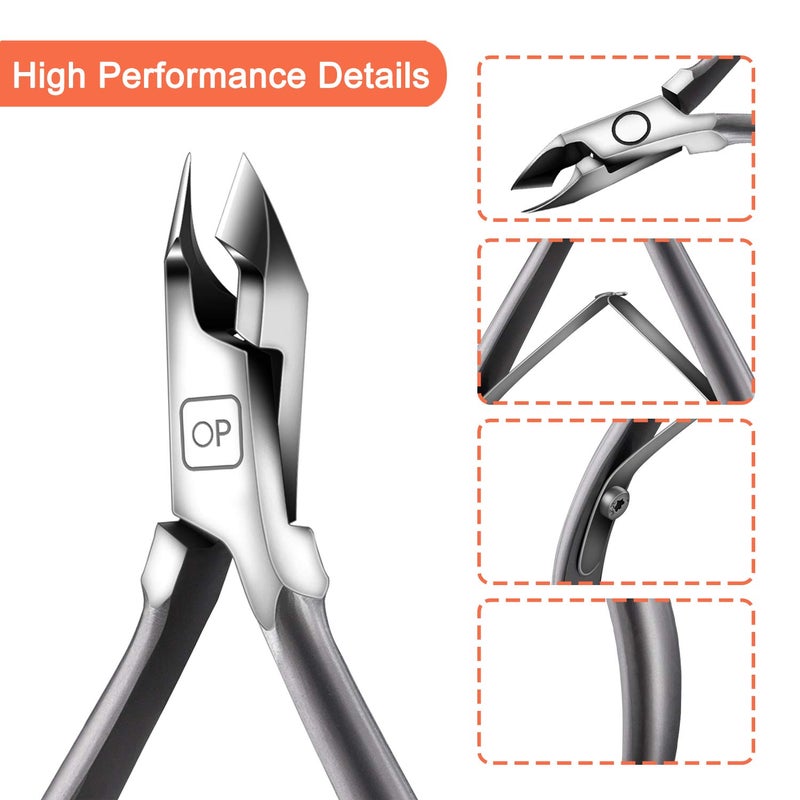 opove Cuticle Nippers Salon Grade for Manicurist Extremely Sharp Effortless Cuticle Trimmer Precise Clippers Pedicure Manicure Nail Care Tool, opove X7 mini, Space Gray - Image 2