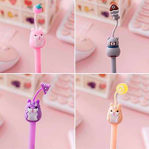 KRIZJUES 16 Pcs Cartoon Animal Pens, Kawaii School Supplies Cute Cartoon Gel Ink Pens for Writing, Gifts for Teachers, Black Refill 0.5mm Pens - Image 5