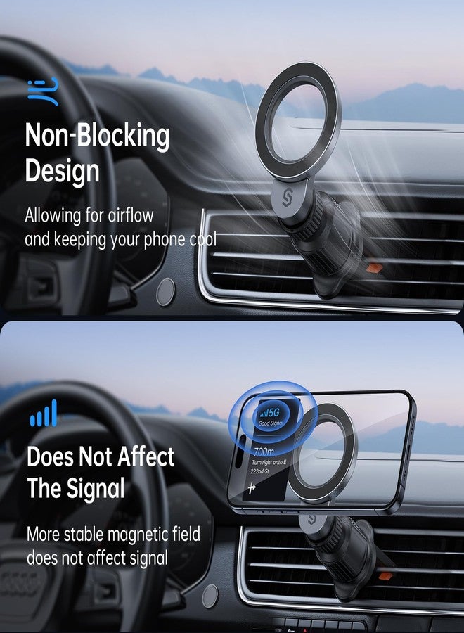SYNCWIRE for MagSafe Car Mount【360° 】【N55 Strongest Magnet】 Magnetic Phone Holder for Car Vent, Hands Free Car Air Vent Accessories for Women Men iPhone 17 Pro Max 16 15 14 13, Samsung S25 All Phones - Image 5