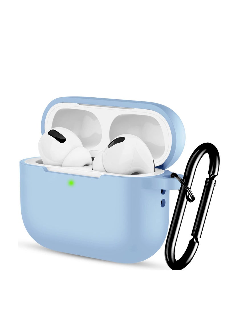 Generic - AirPods Pro 2 2nd Case Cover and AirPods Pro Case for Women and Men, Soft Silicone Protective Case for Airpods Pro 2nd Generation 2022 and AirPods Pro 1st 2019 with Keychain Front LED Visible Sky Blue - Image 1