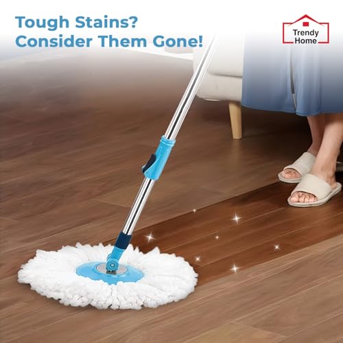 Senego by Trendy Home Spin Mop Head Refill for Easy Replacement (Pack of 1, White) Microfiber, Strong Water Absorption, Heavy Quality, Easy to Clean Dust, Mites, Hair, Bacteria (125 gm) - Image 5