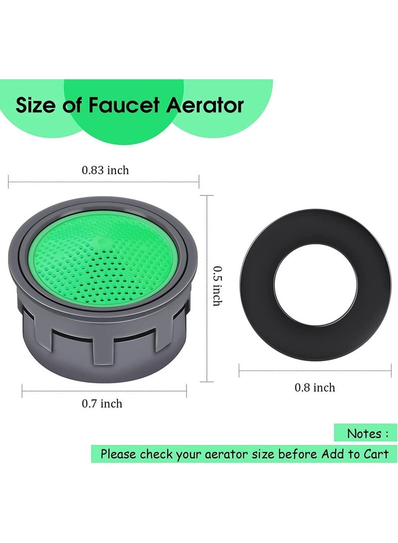 CLENEA 10 Pcs Faucet Aerator, Faucet Flow Restrictor Replacement Parts, Insert Sink Aerator, with Gasket, No Water Splashing, Sturdy and Durable, Suitable for Bathroom or Kitchen, Green - Image 2