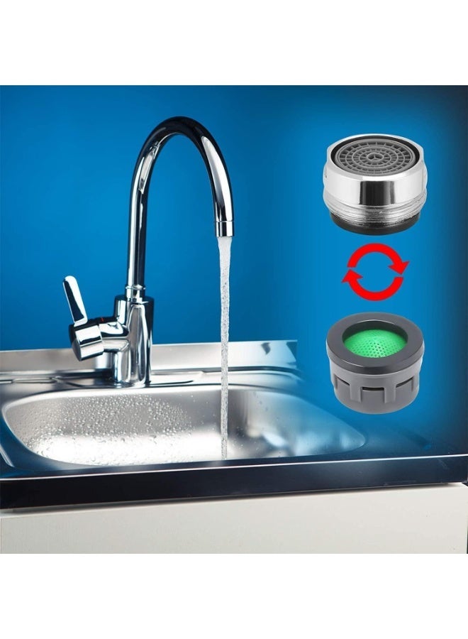 CLENEA 10 Pcs Faucet Aerator, Faucet Flow Restrictor Replacement Parts, Insert Sink Aerator, with Gasket, No Water Splashing, Sturdy and Durable, Suitable for Bathroom or Kitchen, Green - Image 3