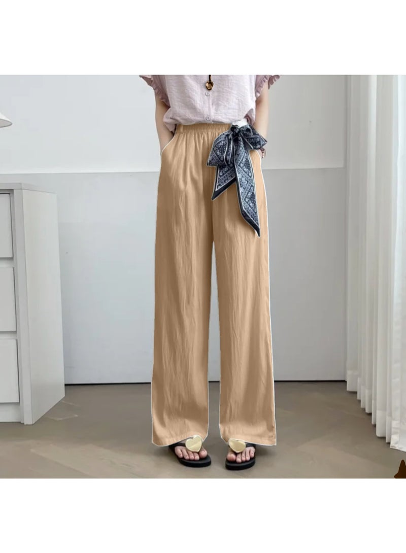 وشاح حريري حزام خصر مقاس واحد بنطلون كاجوال للنساء - Image 3