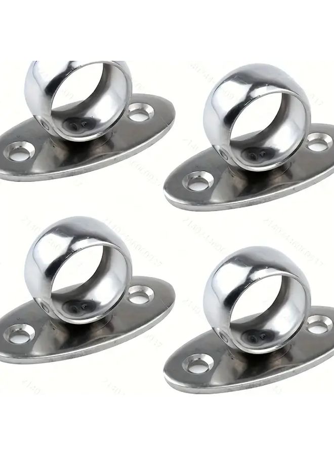 4Pcs Stainless Steel O Shape Curtain Rod Ceiling Bracket Flange 3 4 Inch Diameter - Image 5
