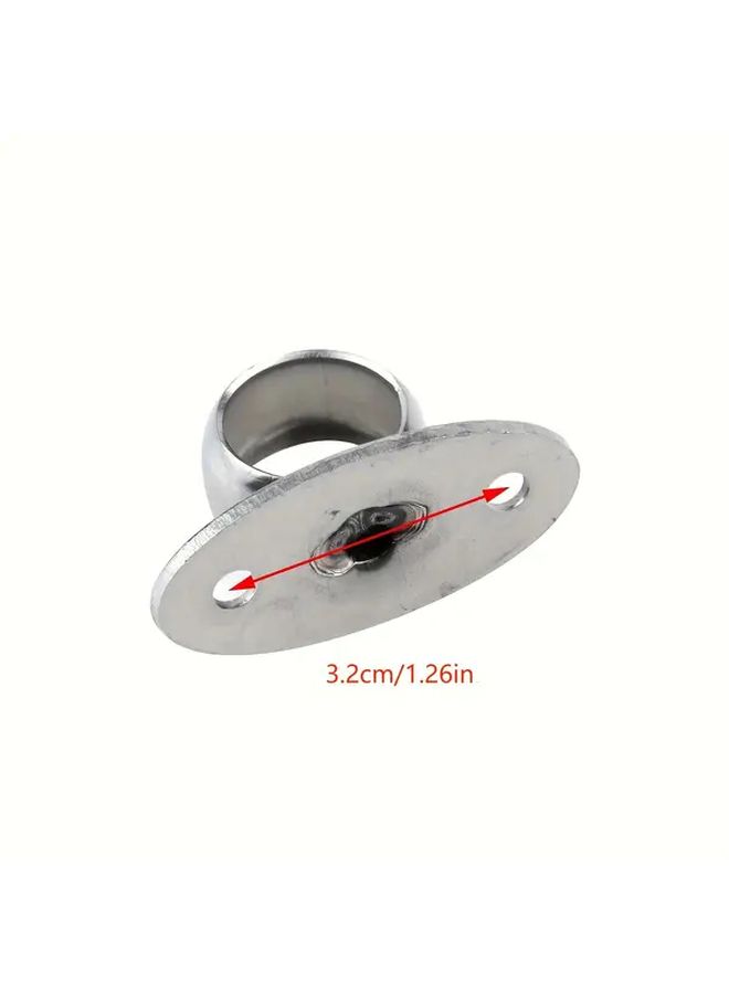 4Pcs Stainless Steel O Shape Curtain Rod Ceiling Bracket Flange 3 4 Inch Diameter - Image 2